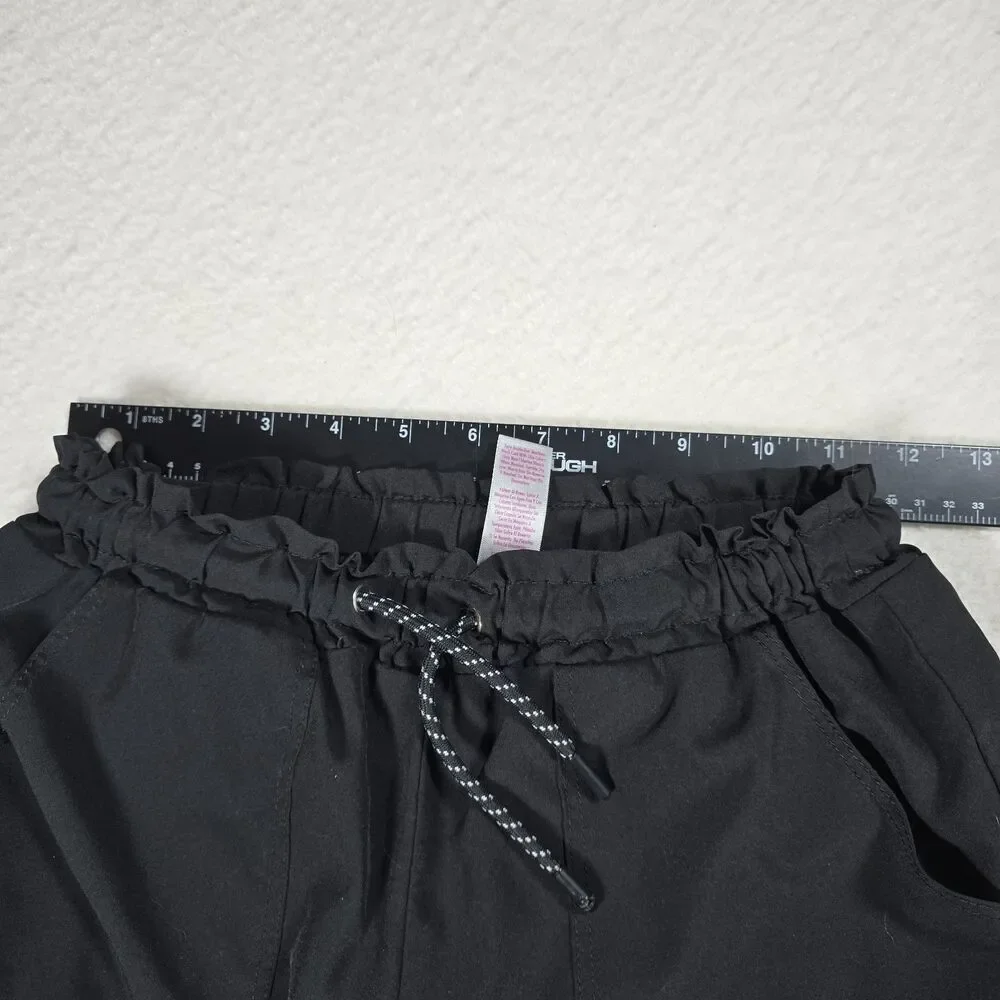 Justice Girls Active Parachute Black Pants Size L 12/14 Athleisure Joggers